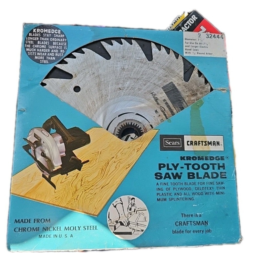 Vintage Craftsman 9-32444 Kromedge Ply-Tooth Radial Arm‎  Saw Blade 7.25"